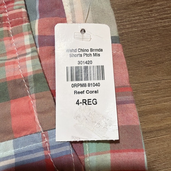 NWT LL Bean Womens Size 4 Multicolor Madras Patchwork Bermuda Shorts NEW Pink - Picture 2 of 6